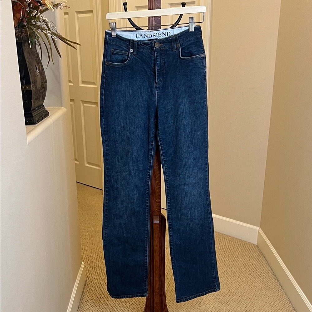 Lands' End High Rise Curvy Fit Classic Waist Boot‎ leg Jeans Size 4